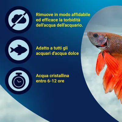 Rimuove efficacemente la torbidità dall'acqua dell'acquario, adatto per acquari d'acqua dolce, acqua cristallina in 6-12 ore. Rimuove efficacemente la torbidità dall'acqua dell'acquario, adatto per acquari d'acqua dolce, acqua cristallina in 6-12 ore.