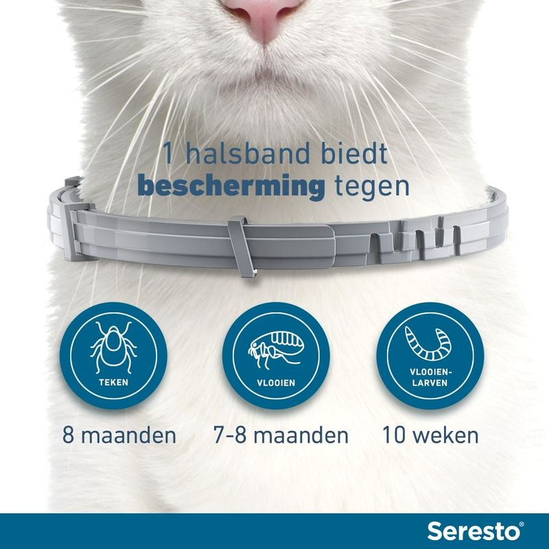 Seresto Vlooien- en Tekenhalsband voor katten