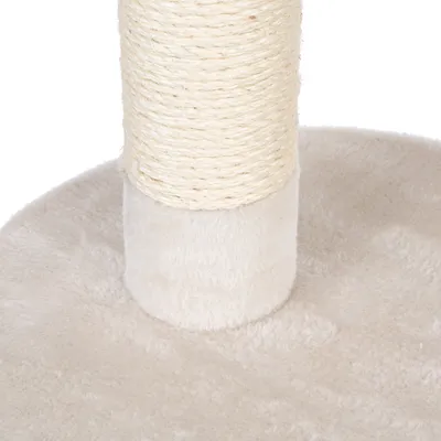 Kratzbaum-Säule aus Sisal mit weicher, beiger Bodenplatte.