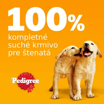 100 % kompletné suché krmivo pre štenatá. Pedigree.