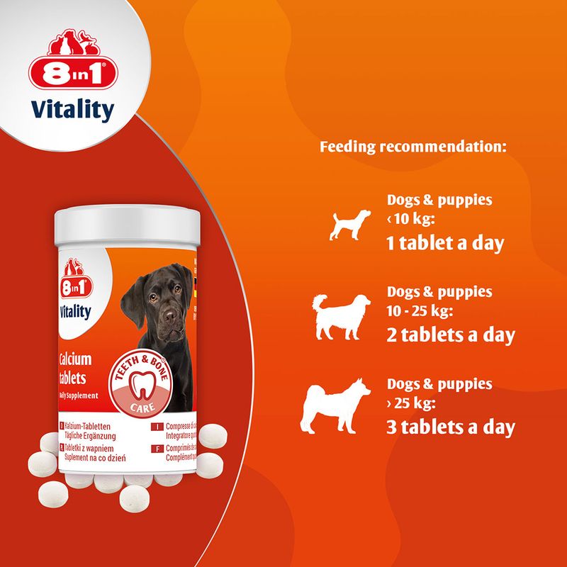 8in1 Vitality Calcium Tablets, wapń