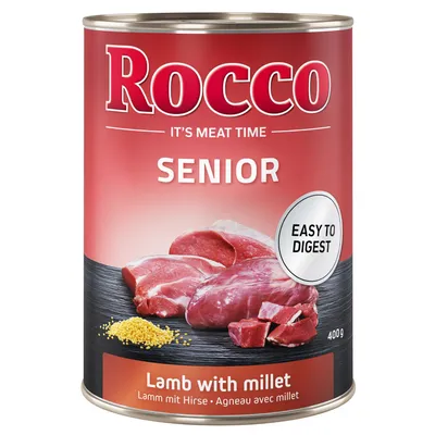 Rocco Senior Nassfutter, Lamm mit Hirse, leicht verdaulich, 400g Dose.
