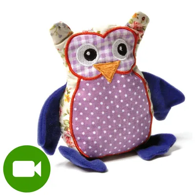 Aumüller patchworkowa sowa z walerianą, zabawka dla kota