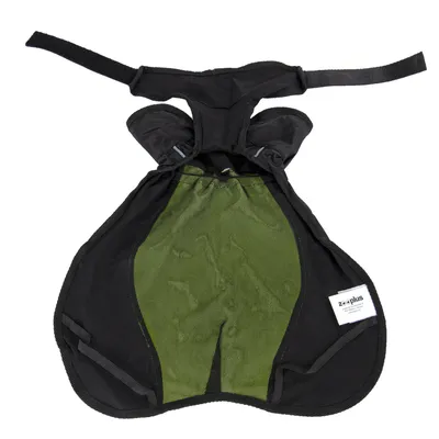 Zooplus Hundetragehilfe in Schwarz und Grün mit verstellbaren Gurten, geeignet für die Unterstützung von Hunden beim Gehen oder Tragen.