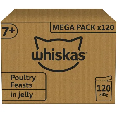 Whiskas 7+ Senior Pouches in Jelly Mega Pack 120 x 85g