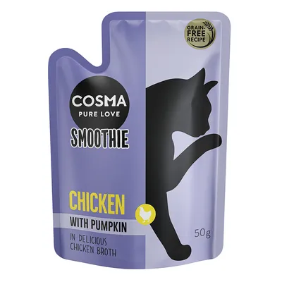 Cosma Pure Love Smoothie, kurczak z dynią w bulionie drobiowym, bezzbożowa receptura, 50g.