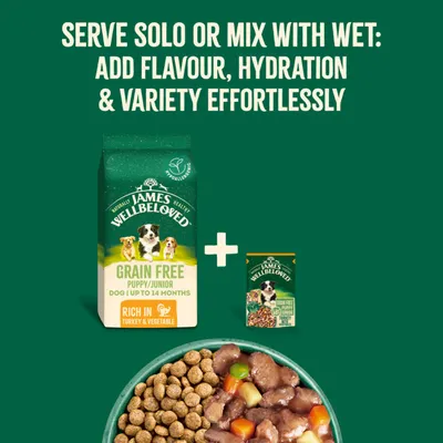 James Wellbeloved Grain-Free Puppy/Junior Hypoallergenic Turkey & Vegetables - Economy Pack: 2 x 1.5kg
