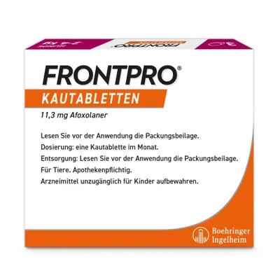 Frontpro Kautablette gegen Zecken und Flöhe, für Hunde 2 bis 4 kg