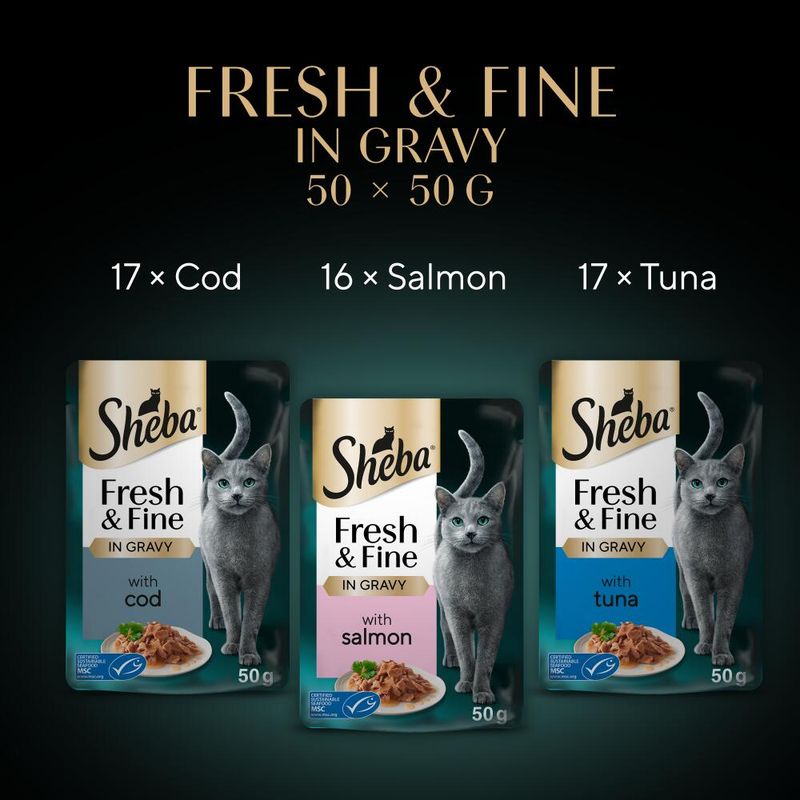 Sheba Fresh & Fine in Gravy Mini Pouches 50 x 50g