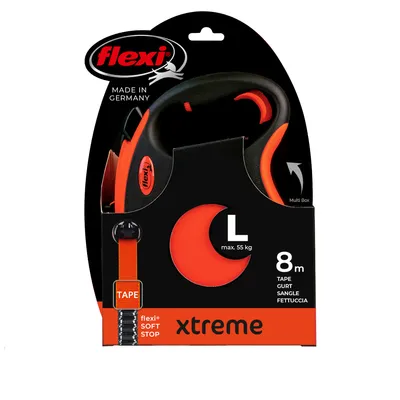 flexi Xtreme povodec oranžen, 8 m - Velikost L: do 55 kg