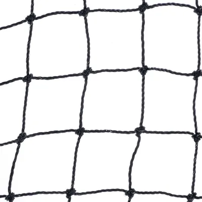 Schwarzes Netz mit quadratischer Maschenstruktur, geeignet für verschiedene Anwendungen.