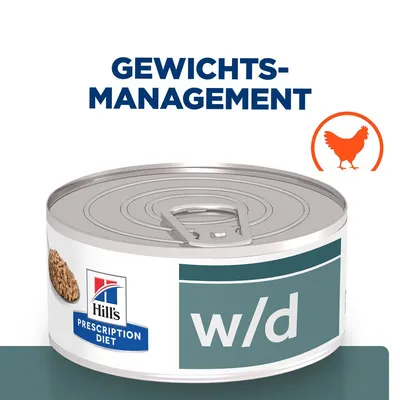 Hill's Prescription Diet w/d Dose für Gewichtsmanagement mit Huhn.