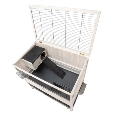 Kaninbur i træ Indoor Home - Hvid: L 107,5 x B 67,5 x H 102 cm Kaninbur i træ Indoor Home - Hvid: L 107,5 x B 67,5 x H 102 cm