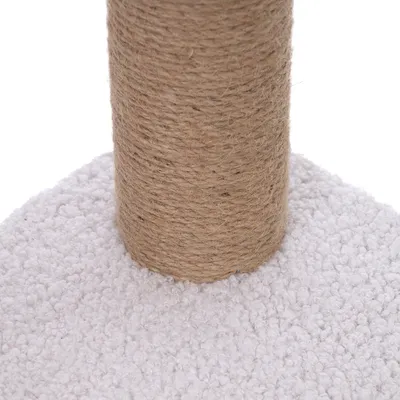 Kratzbaum-Säule aus Sisal mit weisser, strukturierter Basis.