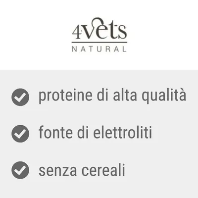 4vets Natural, proteine di alta qualità, fonte di elettroliti, senza cereali