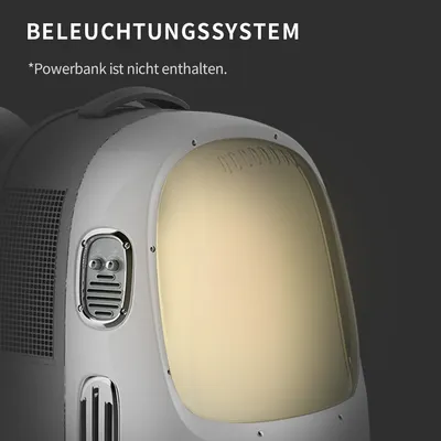 Beleuchtungssystem mit Hinweis: Powerbank ist nicht enthalten.