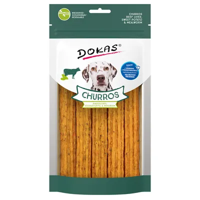 Dokas Churros med nötlever, sötpotatis och mjölmask
