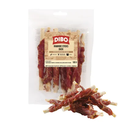 DIBO tyčinky ze syrové kůže s kachním - 100 g