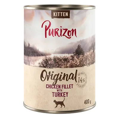Purizon Kitten Original filete de pollo con pavo, 14% de pollo, lata de 400g.