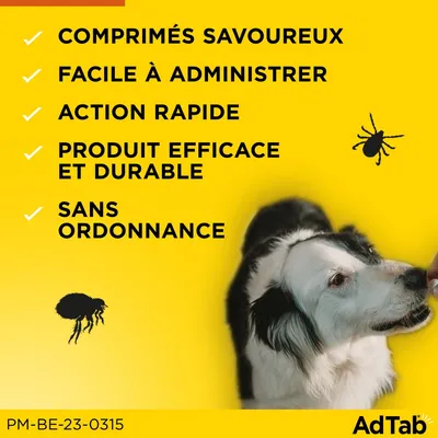 AdTab Comprimés à croquer pour chien de taille moyenne (5,5 à 11 kg)