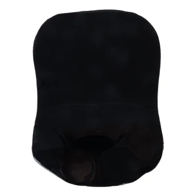 Patch noir en gel de forme irrégulière, sans texte ni marque visible, matériau brillant.