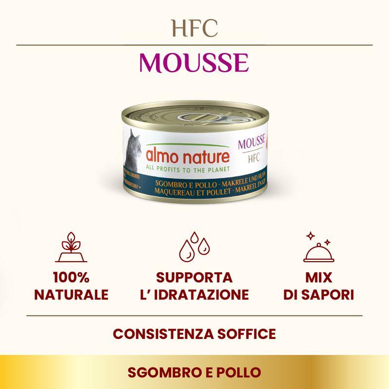 Almo Nature HFC Cat Mousse 6 x 70 g Umido per gatti