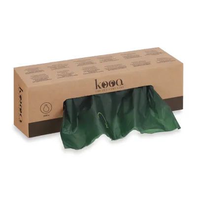kooa The Pet Care Line. Kutija s 200 zelenih biorazgradivih vrećica za pseći izmet.