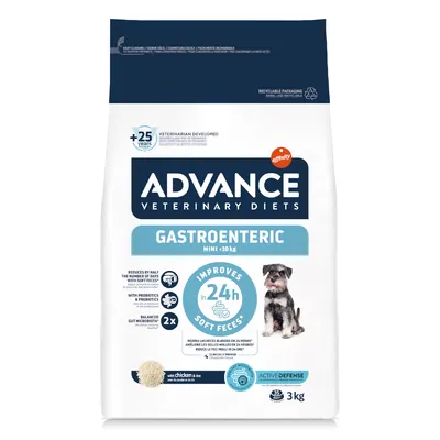 Advance Veterinary Diets Gastroenteric Mini <10kg, verbessert weichen Kot in 24h, mit Probiotika & Präbiotika, Huhn & Reis, 3kg, recycelbare Verpackung.