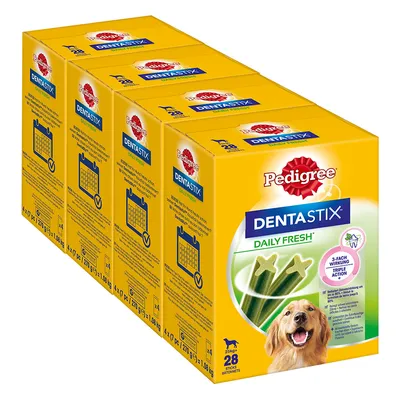 Pedigree Dentastix Daily Fresh, 28 Sticks für Hunde über 25kg. 3-fach Wirkung zur Zahnpflege. Packung mit 4 x 720g.