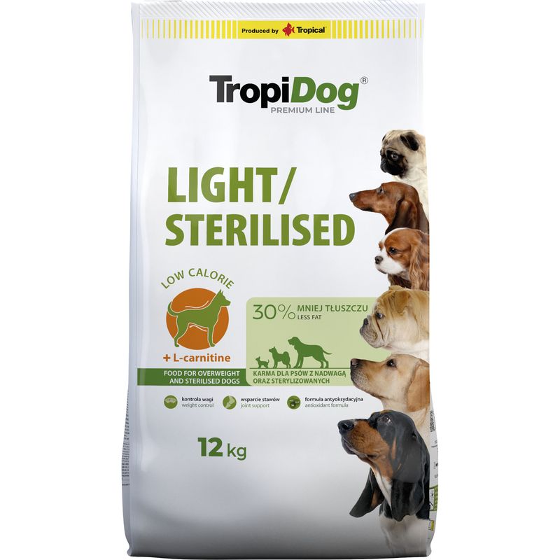 Tropidog Premium Light/Sterilised с пиле