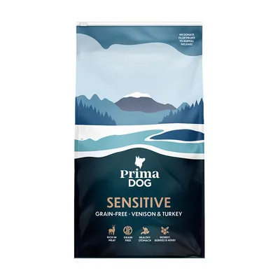 PrimaDog Adult Sensitive bez obilnín zverina a morčacie mäso