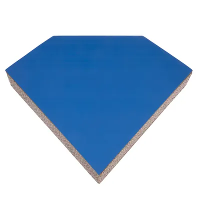 Krabplank van golfkarton met blauw oppervlak, geschikt voor katten om te krabben en te spelen.