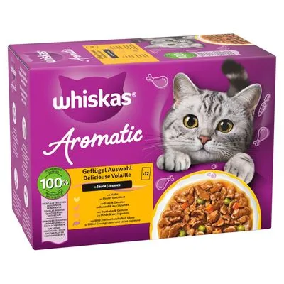 Whiskas 1+ Aromatic Selection 48 x 85 g Kattenvoer