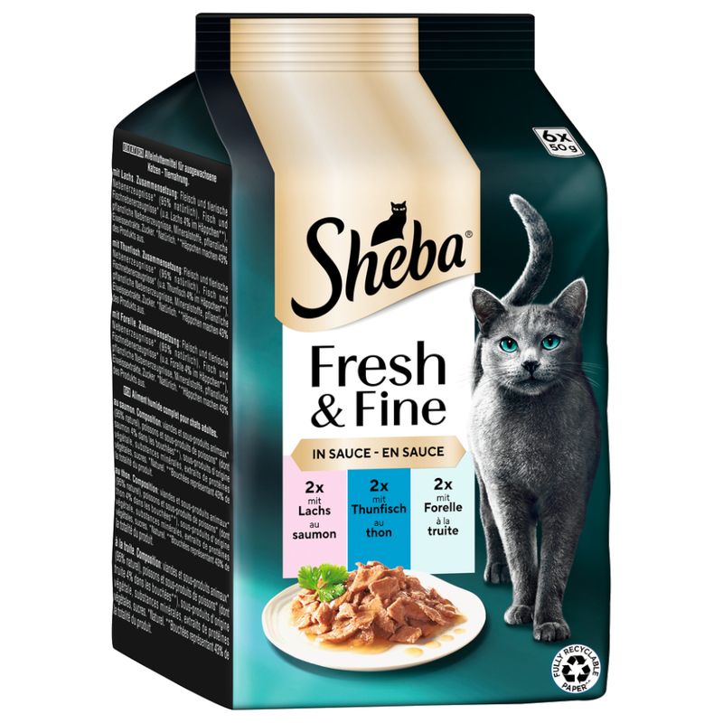 Multi pakiranje Sheba Fresh & Fine vrečke 6 x 50 g