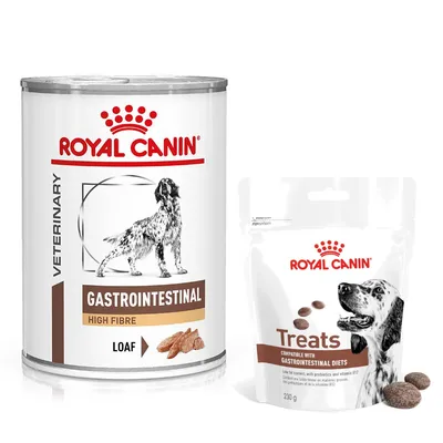 Royal Canin Veterinary Canine Gastrointestinal + 3 x 230 g Gastrointestinal Snacks kaupan päälle!