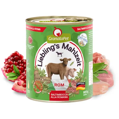 GranataPet Liebling's Mahlzeit Rom, Saltimbocca alla Romana, без зърнени, с телешко и свинско, 800g консерва. Произведено в Германия.