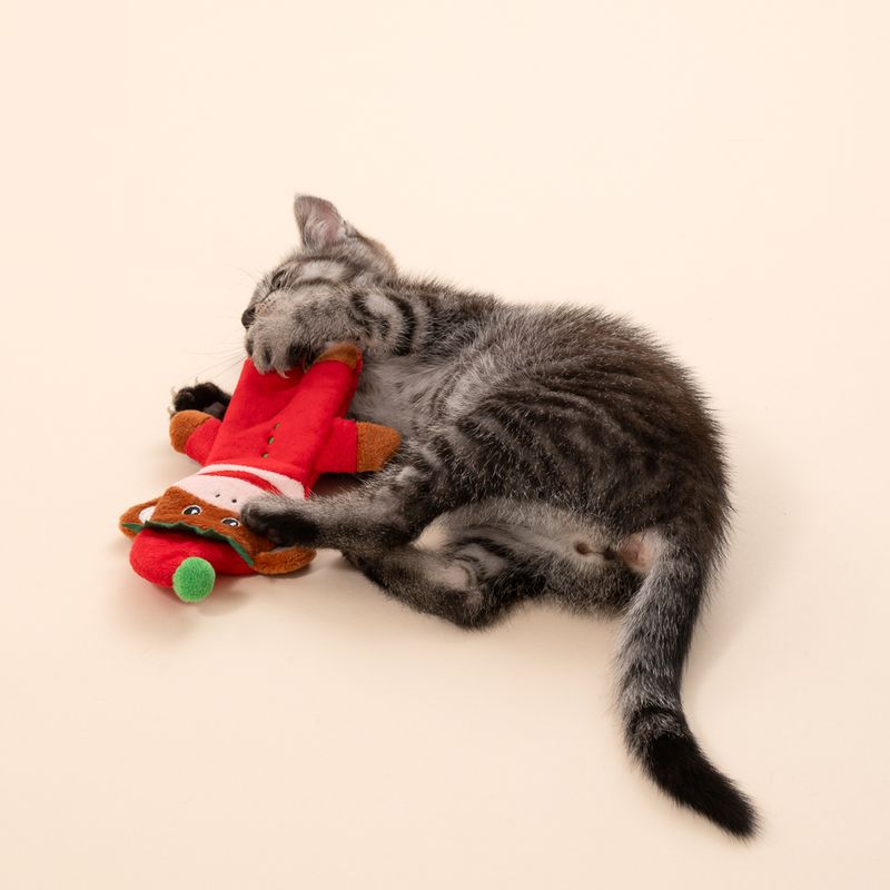 TIAKI Katzenspielzeug Weihnachtsäffchen