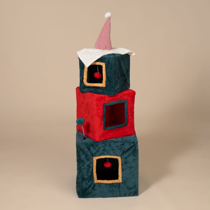 TIAKI Weihnachtlicher Geschenketurm für Katzen