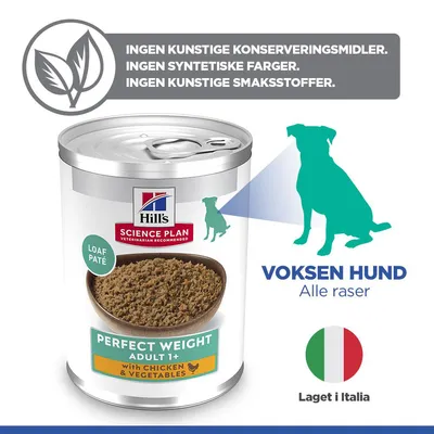 Hill's Science Plan Adult 1+ Perfect Weight med kylling & grønnsaker