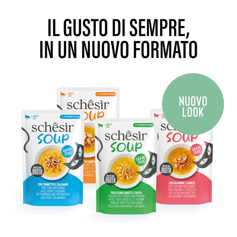 Schesir Cat Soup 12 x 40 g Zuppa senza cereali per gatti
