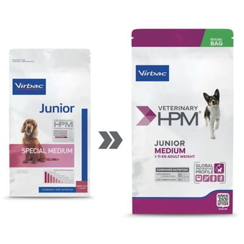 Virbac Veterinary HPM Dog Junior Medium Hondenvoer