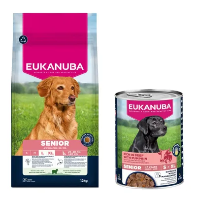 12 / 15  кг Eukanuba Premium Nutrition, сухой корм для собак +  влажный корм 3 x 400 г в подарок!