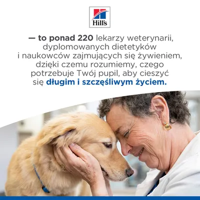 Hill's: Ponad 220 weterynarzy, specjalistów ds. żywienia i dietetyków pracuje nad wspieraniem dobrostanu Twojego zwierzaka, aby zapewnić mu długie i szczęśliwe życie. Hill's: Ponad 220 weterynarzy, specjalistów ds. żywienia i dietetyków pracuje nad wspieraniem dobrostanu Twojego zwierzaka, aby zapewnić mu długie i szczęśliwe życie.