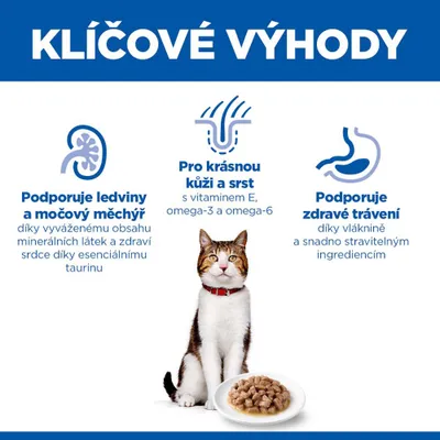 Klíčové výhody: Podporuje ledviny a močový měchýř, krásnou kůži a srst díky vitaminu E, omega-3 a -6, podporuje zdravé trávení díky vláknině a lehce stravitelným ingrediencím. Klíčové výhody: Podporuje ledviny a močový měchýř, krásnou kůži a srst díky vitaminu E, omega-3 a -6, podporuje zdravé trávení díky vláknině a lehce stravitelným ingrediencím.
