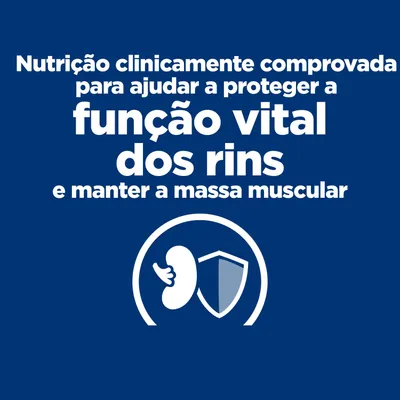 Nutrição clinicamente testada para proteger a função renal vital e manter a massa muscular.
