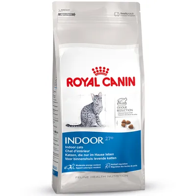 Royal Canin Indoor 27 Katzenfutter für Wohnungskatzen. Geruchsreduzierung, moderater Energiegehalt, Haarballenregulation. Verpackung mit leichtem Zip-System und Frischepack.