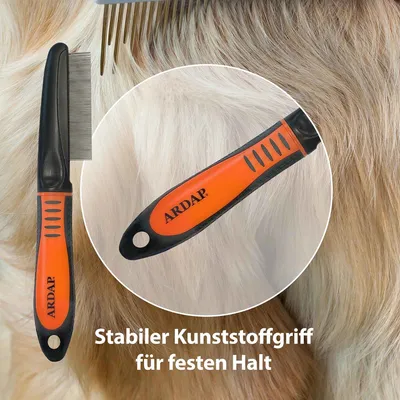 Ardap Grand Peigne anti-puces et poussière pour chien