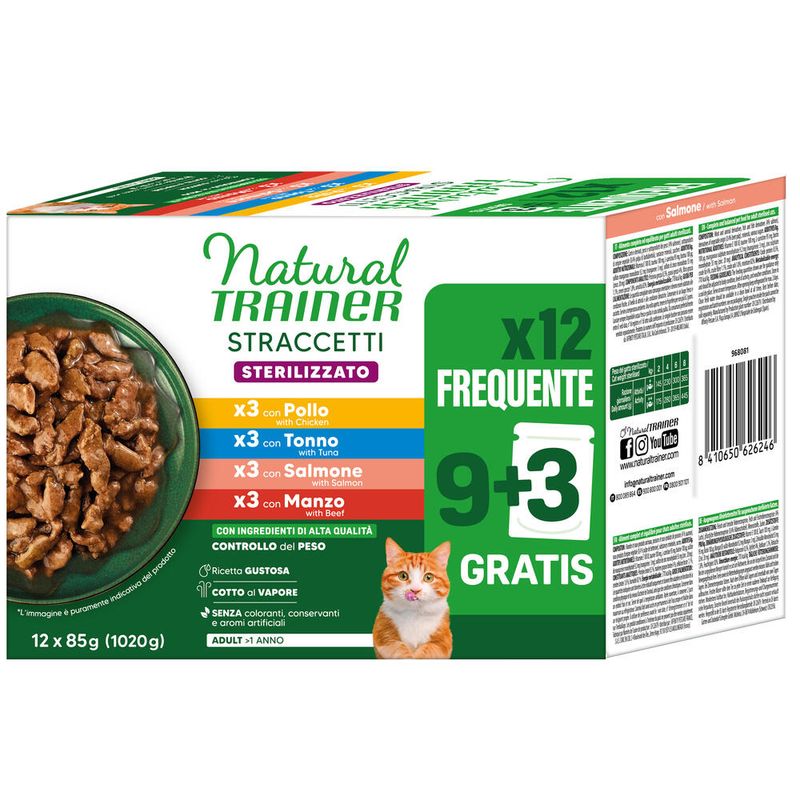 Natural Trainer Stracceti Adult Sterilised Strips i Sauce 12 x 85 g