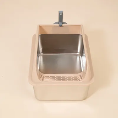 TIAKI Katzentoilette aus rostfreiem Stahl - silber TIAKI Katzentoilette aus rostfreiem Stahl - silber