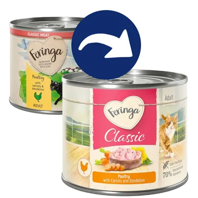 Feringa Classic Adult, Geflügel mit Karotten und Löwenzahn. Getreidefreie Rezeptur, 70% ausgewählte tierische Zutaten.